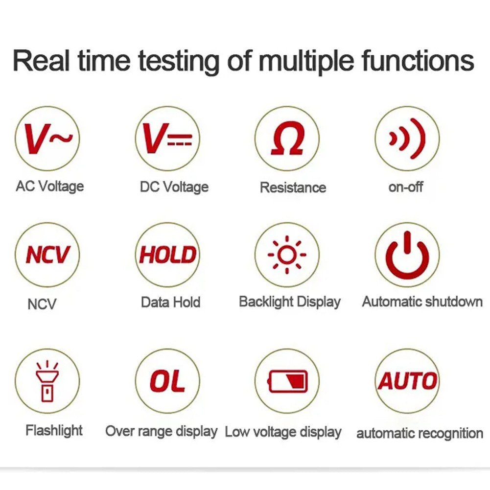 Professional Digital Multimeter with Color Display & NCV Tester – Handheld Voltage, Current, Capacitance, Resistance, Diode Meter with Flashlight & Auto Shutdown