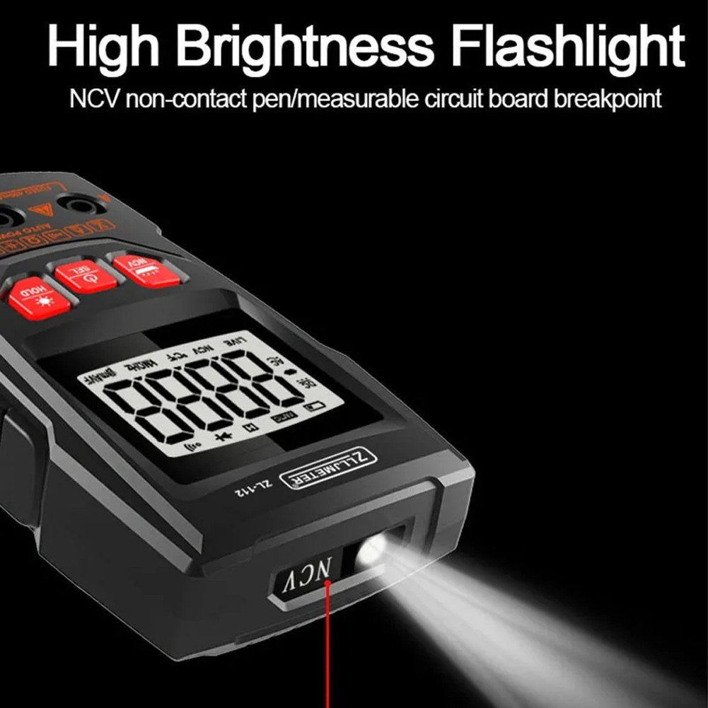 Professional Digital Multimeter with Color Display & NCV Tester – Handheld Voltage, Current, Capacitance, Resistance, Diode Meter with Flashlight & Auto Shutdown