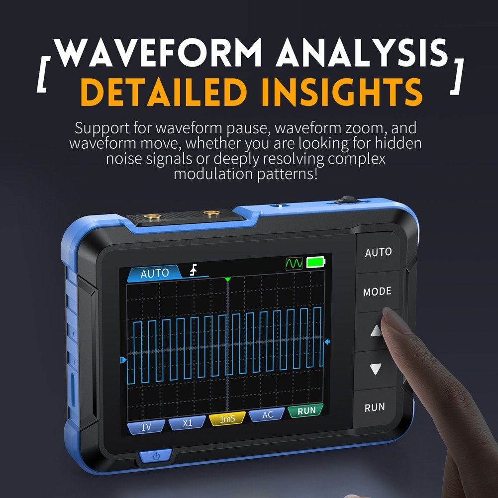 FNIRSI 2.8 Digital Oscilloscope & Signal Generator - 1M Bandwidth, 5MS/s Sampling, Handheld High-Config Oscope Meter
