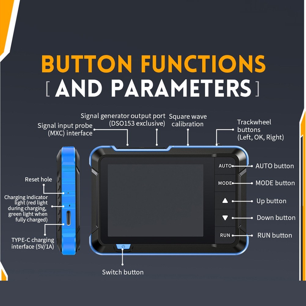 FNIRSI 2.8 Digital Oscilloscope & Signal Generator - 1M Bandwidth, 5MS/s Sampling, Handheld High-Config Oscope Meter