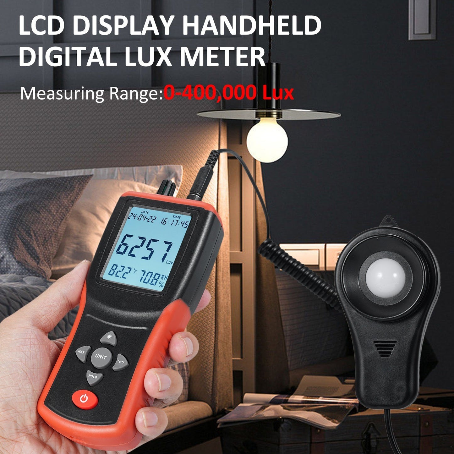 Digital Lux Meter TL-603: 400,000 Lux LCD Pocket Light Meter & Photometer