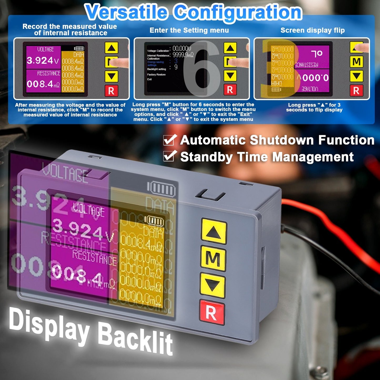 TS457 Entry-Level AC 4-Wire Kelvin Voltage & Internal Resistance Tester