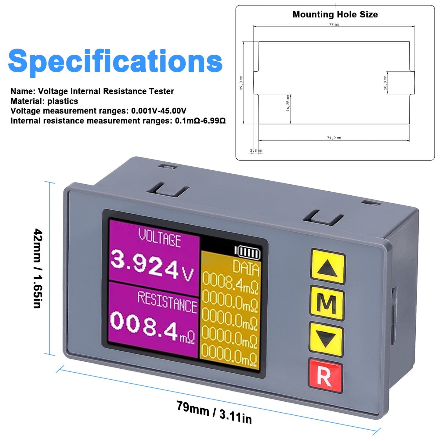 TS457 Entry-Level AC 4-Wire Kelvin Voltage & Internal Resistance Tester