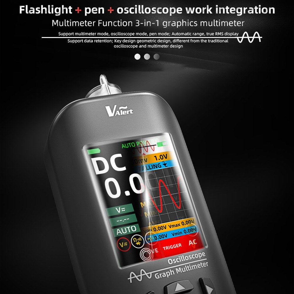 Handheld 3-in-1 Oscilloscope Multimeter Test Pen, 2.8 TFT Display, 10MHz Bandwidth, Data Storage - Ideal for DIY and Electronics Testing