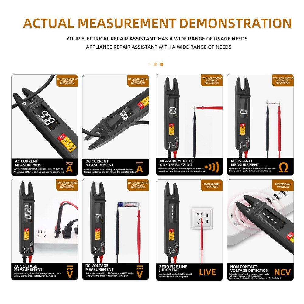 4000 Count Digital Clamp Multimeter AC/DC Voltmeter Ammeter, NCV Tester with V-alert, Sensitivity Adjustment, Flashlight