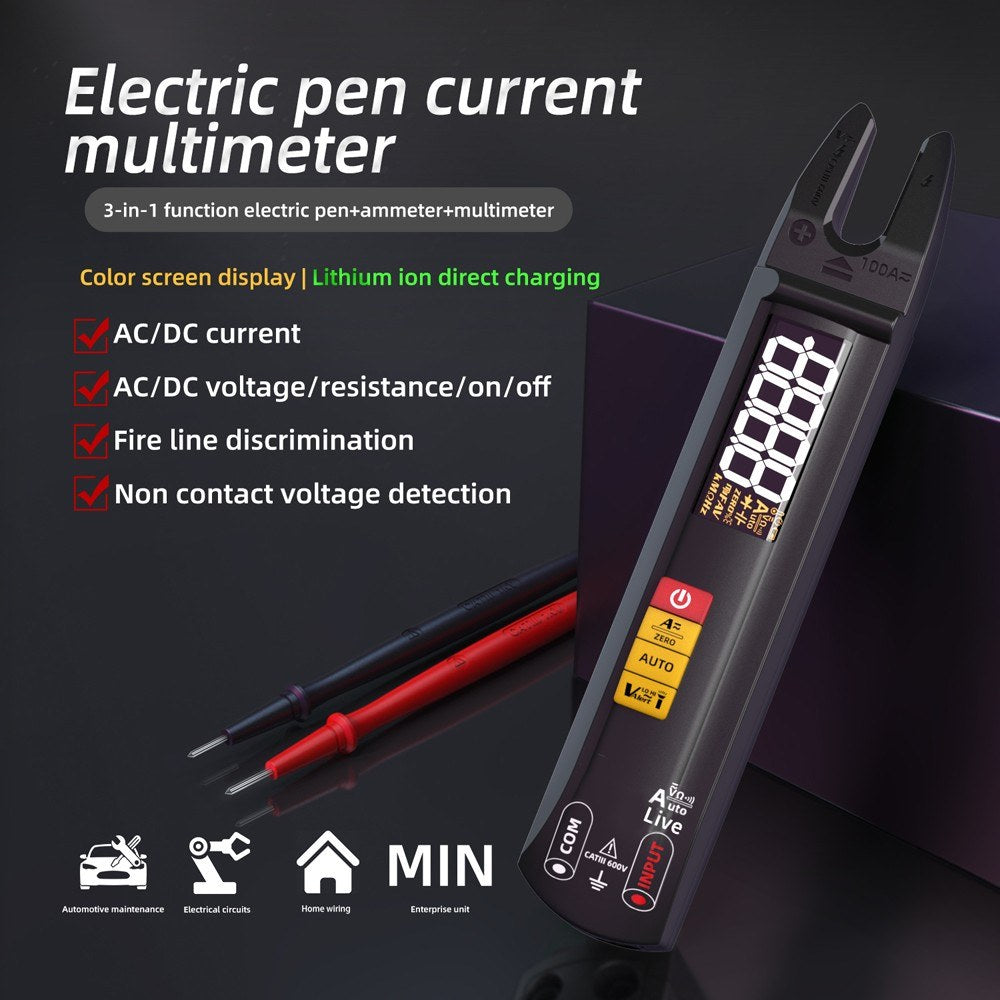 4000 Count Digital Clamp Multimeter AC/DC Voltmeter Ammeter, NCV Tester with V-alert, Sensitivity Adjustment, Flashlight