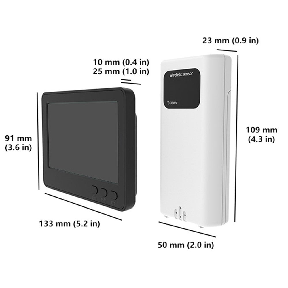 433MHz Wireless Indoor Outdoor Weather Station with LCD Backlit Thermometer Hygrometer, 328ft/100m Range, Barometric Pressure Display & Low Battery Alert
