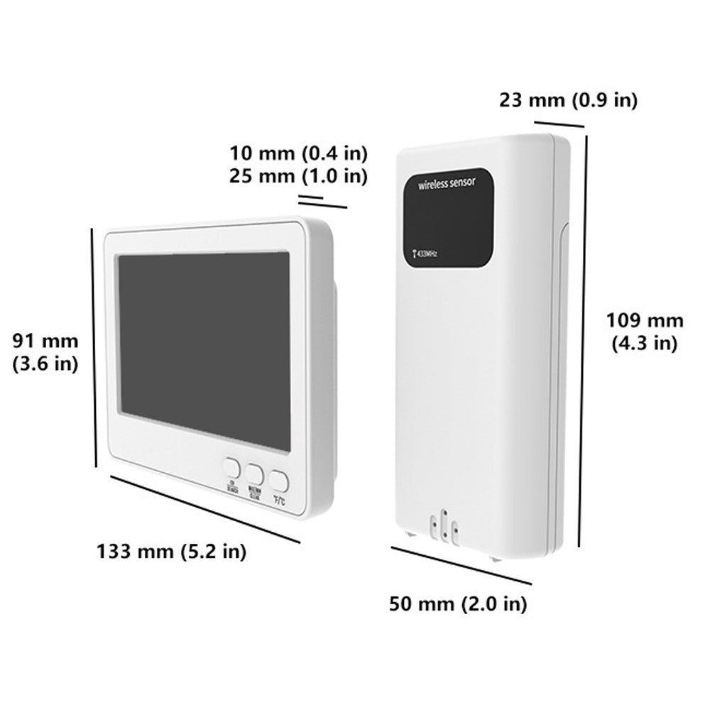 433MHz Wireless Indoor Outdoor Weather Station with LCD Backlit Thermometer Hygrometer, 328ft/100m Range, Barometric Pressure Display & Low Battery Alert