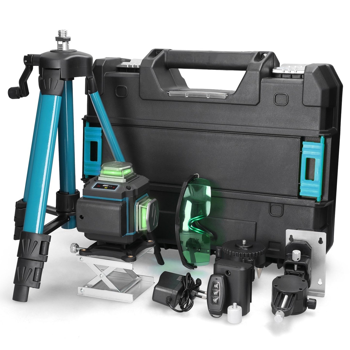 16-Line Multifunction Laser Level with Rechargeable Battery & Adjustable Tripod - Self-Leveling, Waterproof Home Improvement Tool Set