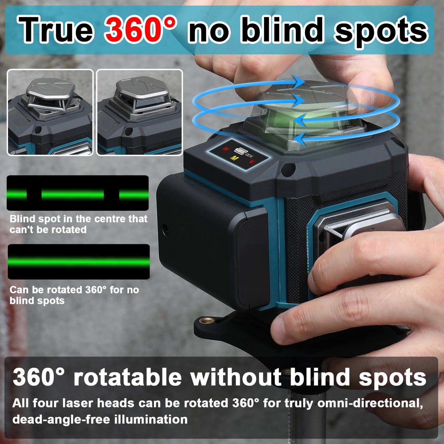 16-Line Multifunction Laser Level with Rechargeable Battery & Adjustable Tripod - Self-Leveling, Waterproof Home Improvement Tool Set