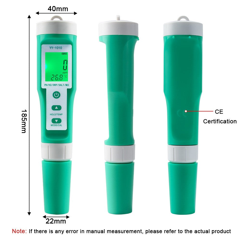 10-in-1 Digital Water Quality Tester: PH, EC, TDS, ORP, H2, Fertility, Salinity, S.G, MΩ, Temperature for Aquariums