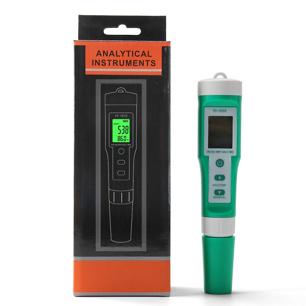 10-in-1 Digital Water Quality Tester: PH, EC, TDS, ORP, H2, Fertility, Salinity, S.G, MΩ, Temperature for Aquariums