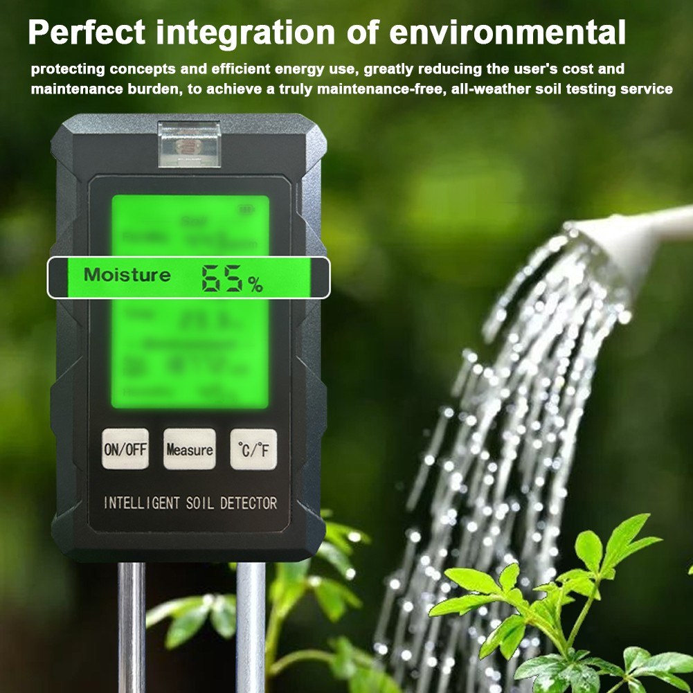 6-in-1 Multifunctional Soil Tester for pH, Temperature, Humidity, Sunlight, Air Moisture - Versatile Gardening Tool for Potted Plants & Flowers