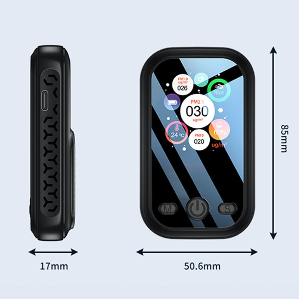 Smart Indoor Air Quality Monitor: Portable PM2.5/PM10/PM1.0 Detector, Hygrothermograph, Multifunctional Analyzer for Home Air Pollution