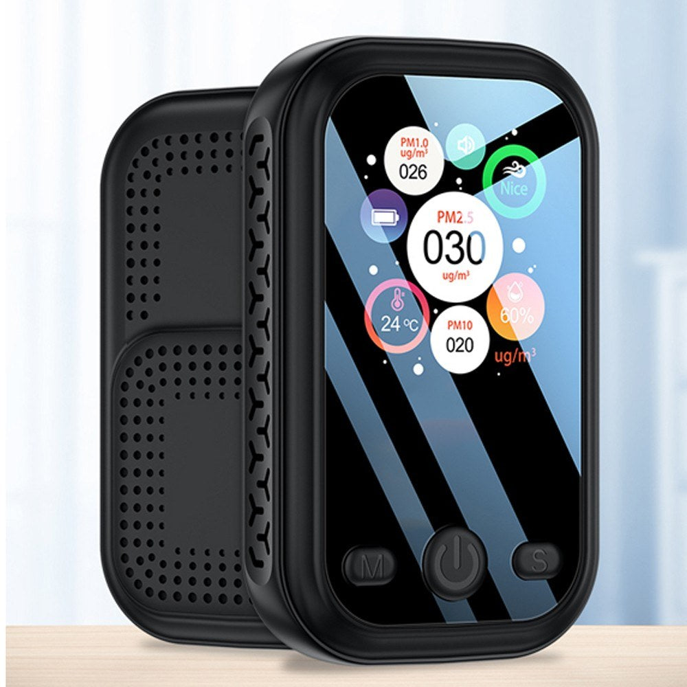 Smart Indoor Air Quality Monitor: Portable PM2.5/PM10/PM1.0 Detector, Hygrothermograph, Multifunctional Analyzer for Home Air Pollution
