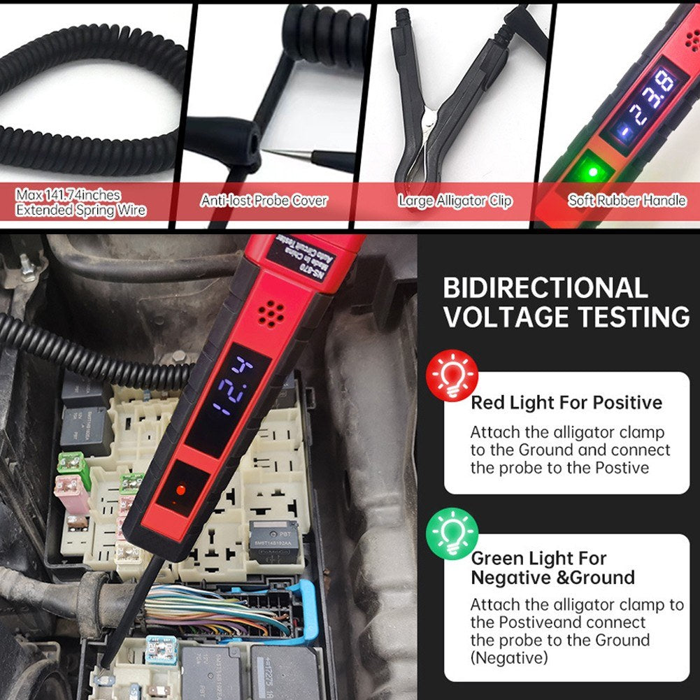 NS-870 Digital Auto Power Test Pen 4-75V DC Voltage Tester for Car Wiring & Troubleshooting