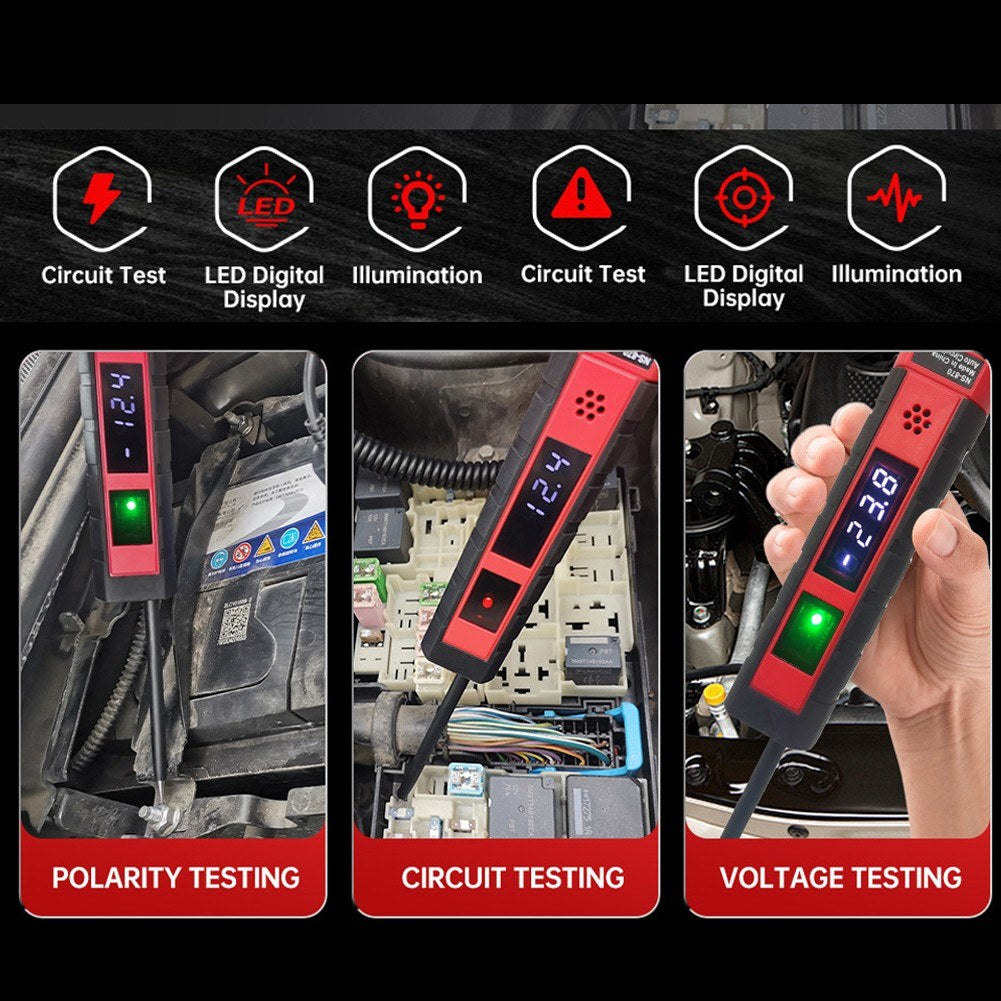NS-870 Digital Auto Power Test Pen 4-75V DC Voltage Tester for Car Wiring & Troubleshooting