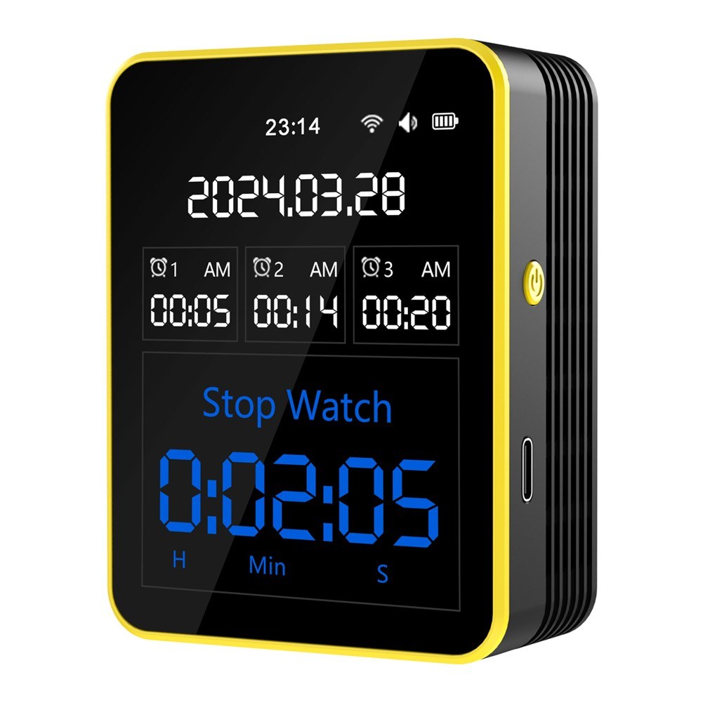 Tuya WiFi Air Quality Detector 15-in-1: Portable AQI Monitor for PM Levels, CO, CO2, TVOC, HCHO with TFT Display & Alarm Clock Timer
