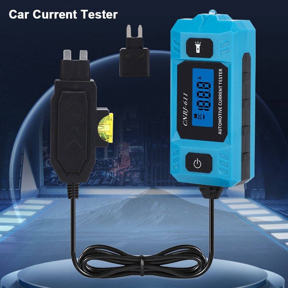 Automotive Fuse Current Tester & Car Leakage Analyzer with Blue Backlight LCD Display & Front Illumination - CNBJ-611