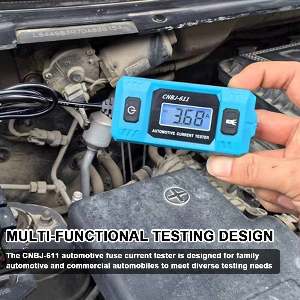 Automotive Fuse Current Tester & Car Leakage Analyzer with Blue Backlight LCD Display & Front Illumination - CNBJ-611