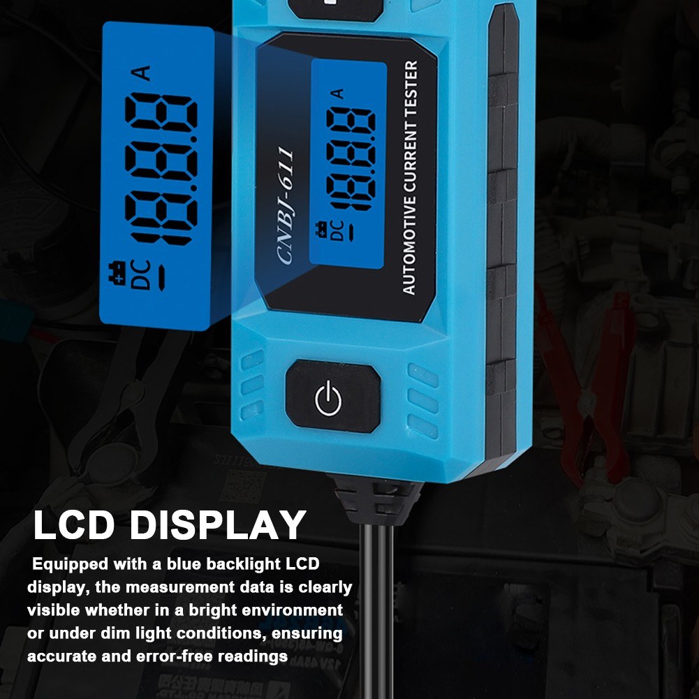 Automotive Fuse Current Tester & Car Leakage Analyzer with Blue Backlight LCD Display & Front Illumination - CNBJ-611
