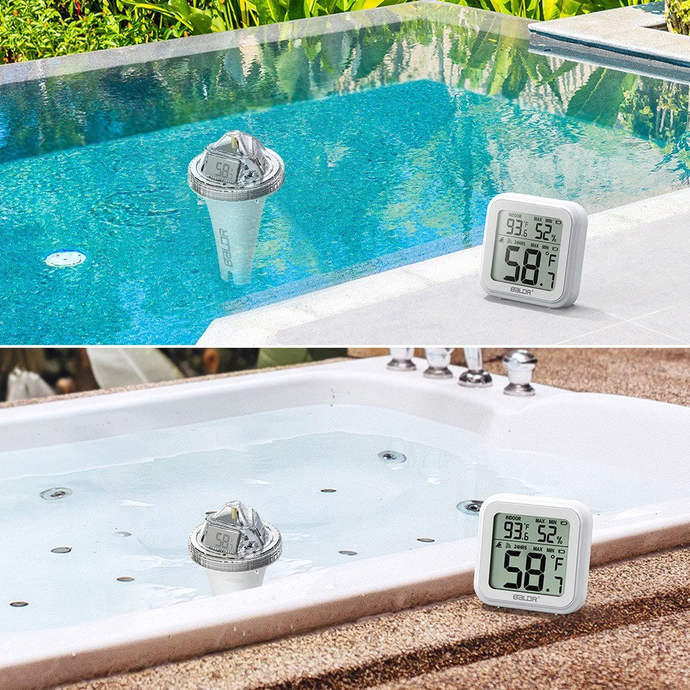 Digital Floating Pool Thermometer: Wireless Water Temperature Gauge for Pool, Hot Tub, Fish Tank