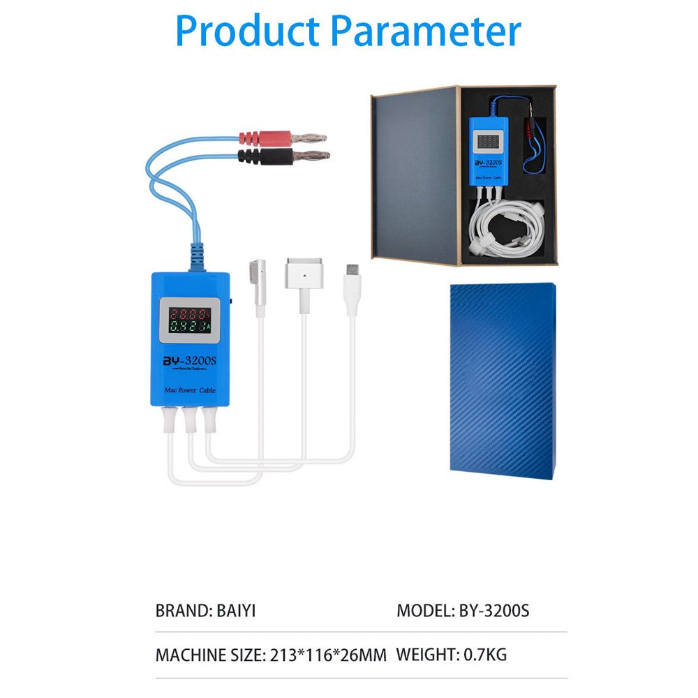 Portable Power Boot Control Line for MacBook (2008-2023) with LCD Display & USB Quick Charger - BY-3200S