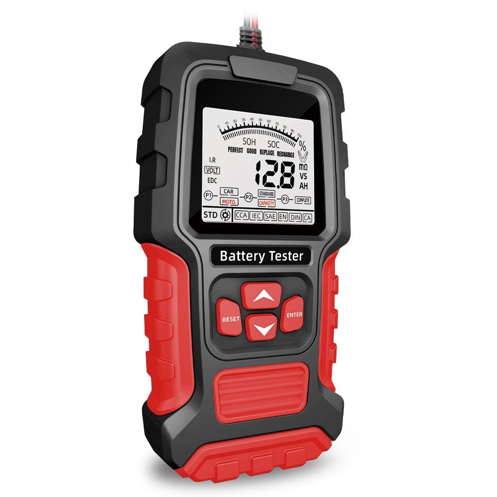 Portable Digital Battery Tester for 12V/24V Car & Motorcycle - Intelligent Display & Internal Resistance Test