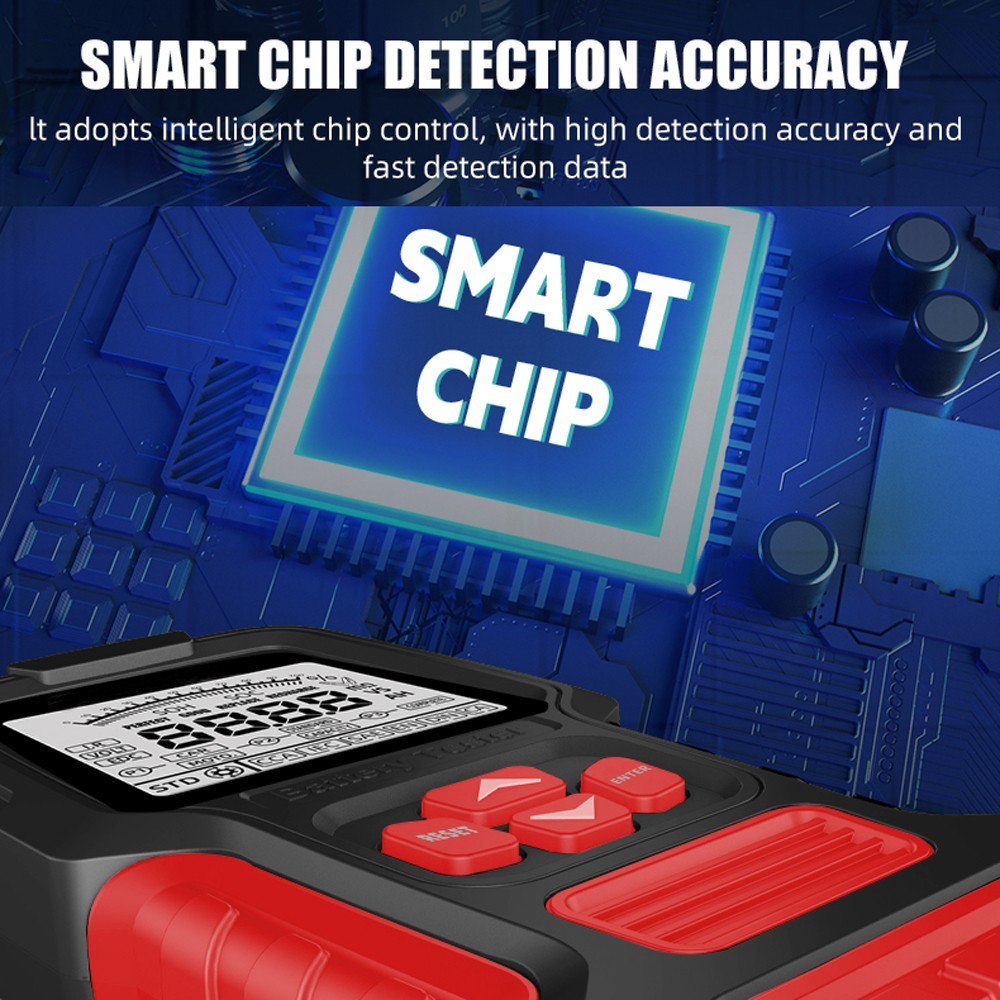 Portable Digital Battery Tester for 12V/24V Car & Motorcycle - Intelligent Display & Internal Resistance Test
