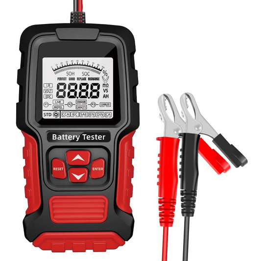 Portable Digital Battery Tester for 12V/24V Car & Motorcycle - Intelligent Display & Internal Resistance Test