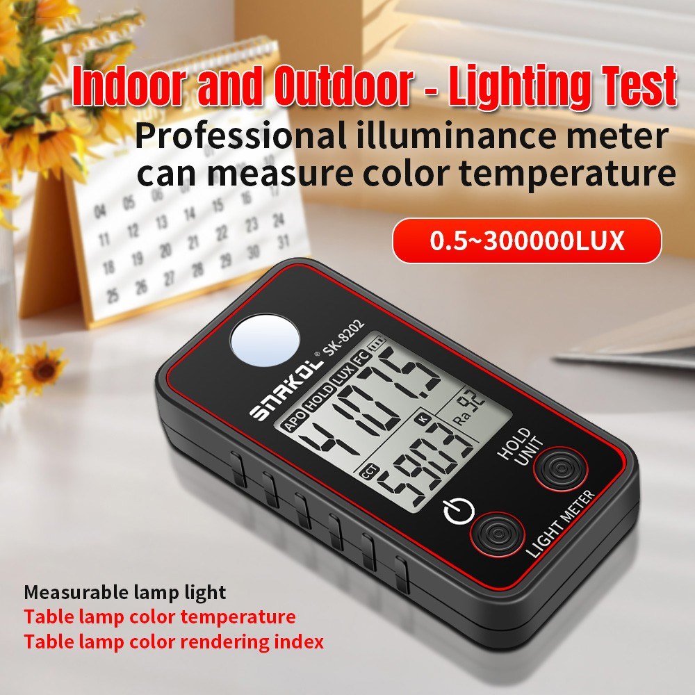 High Precision LED Illuminance Meter - 0.5-300000 LUX Photographic Light Tester