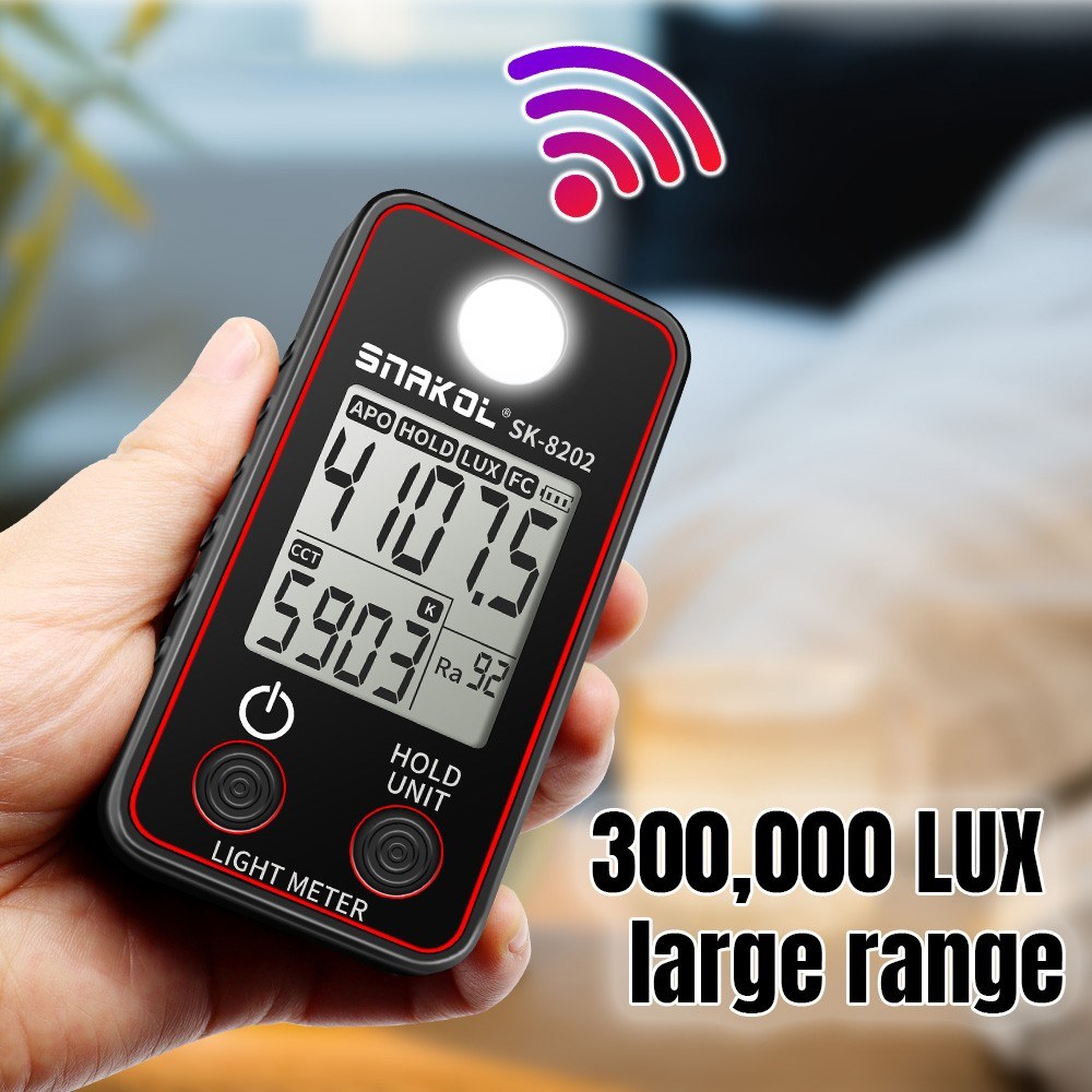 High Precision LED Illuminance Meter - 0.5-300000 LUX Photographic Light Tester