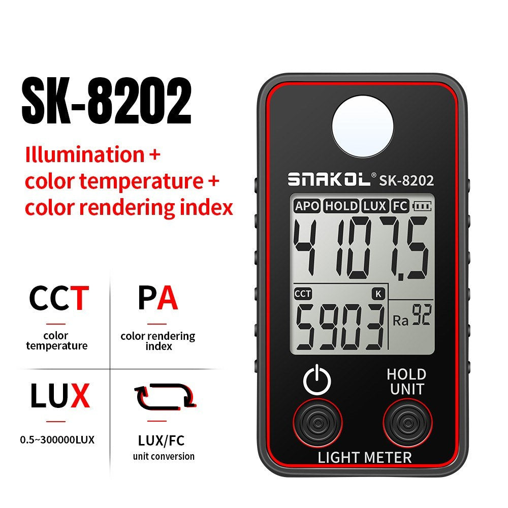 High Precision LED Illuminance Meter - 0.5-300000 LUX Photographic Light Tester