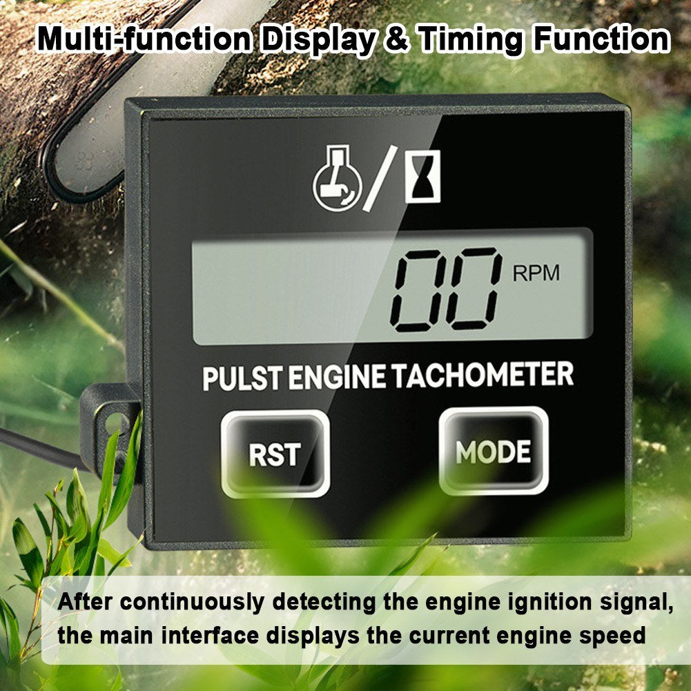Digital LCD Inductive Tachometer for Chainsaw & Lawn Mower Engine Maintenance