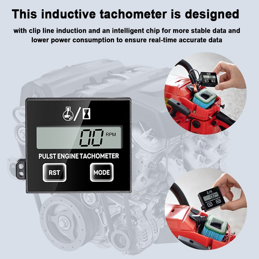 Digital LCD Inductive Tachometer for Chainsaw & Lawn Mower Engine Maintenance