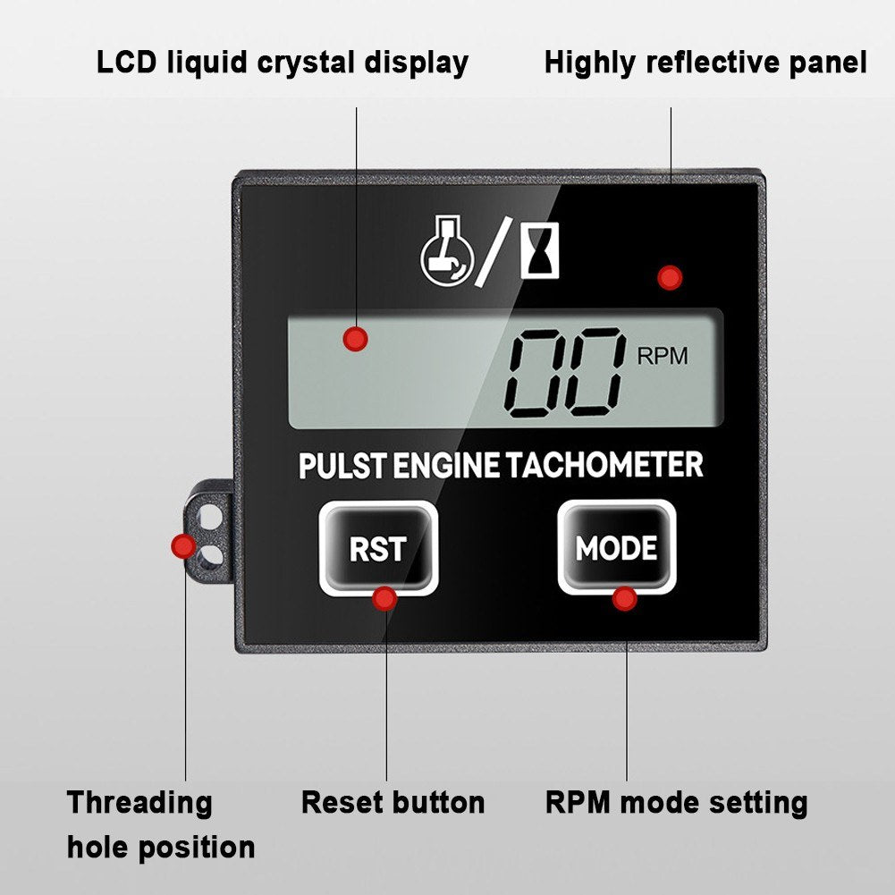 Digital LCD Inductive Tachometer for Chainsaw & Lawn Mower Engine Maintenance