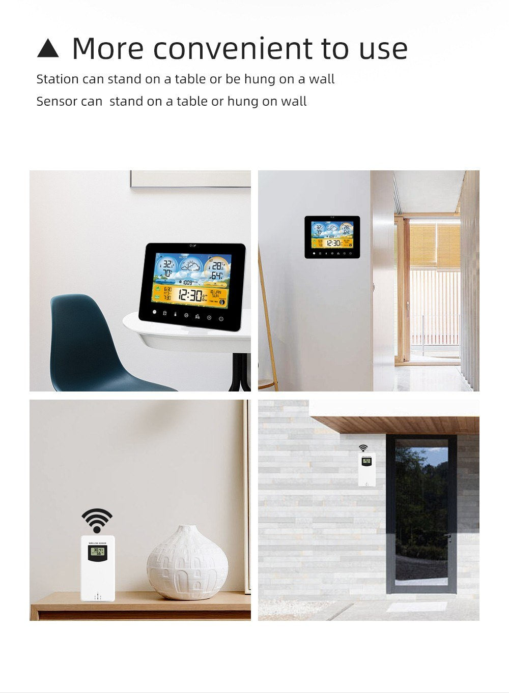 Wireless Weather Station: Indoor Outdoor Thermometer with Remote Sensors, Touchscreen Display, Forecast, Sunrise/Sunset Times, and Tide Levels