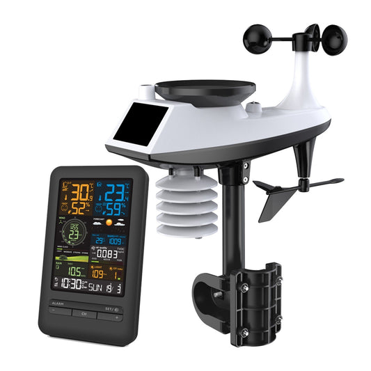 Digital Color Display Weather Station: Indoor Outdoor Thermometer with Rainfall, Wind Speed & Direction