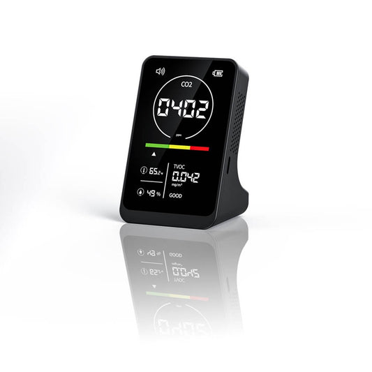 4-in-1 Portable Air Quality Monitor: CO2, TVOC, Temperature & Humidity with NDIR Sensor & Alarm