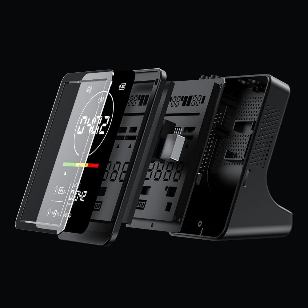 4-in-1 Portable Air Quality Monitor: CO2, TVOC, Temperature & Humidity with NDIR Sensor & Alarm