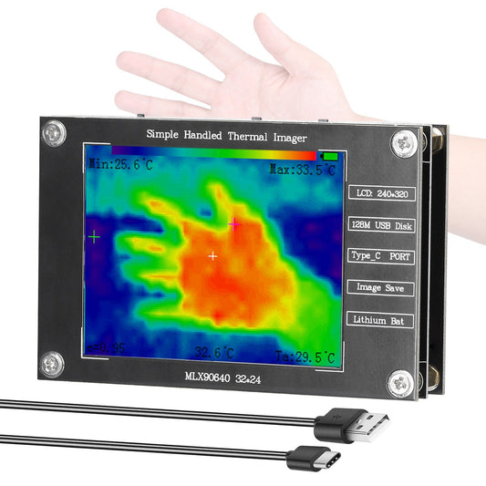 Compact Thermal Camera: -40℃ to 300℃, Temp Measurement & Image Saving, 2.8 TFT, Type-C