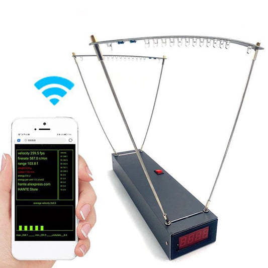 Intelligent WiFi Canopy Velocimeter: Highly Accurate 30-999.9fps Speedometer with 20 Data Set Storage