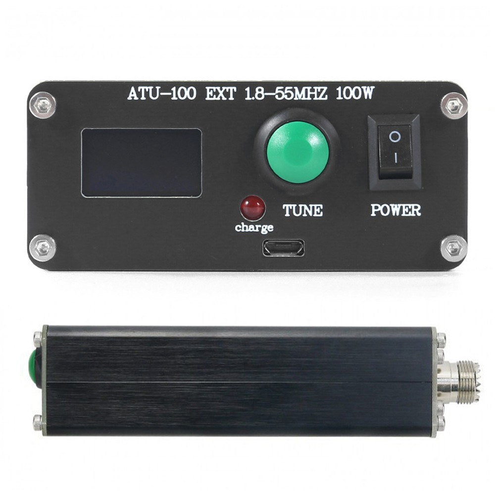 Portable ATU-100 Automatic Antenna Tuner 1.8-55MHz 100W Shortwave with OLED Display
