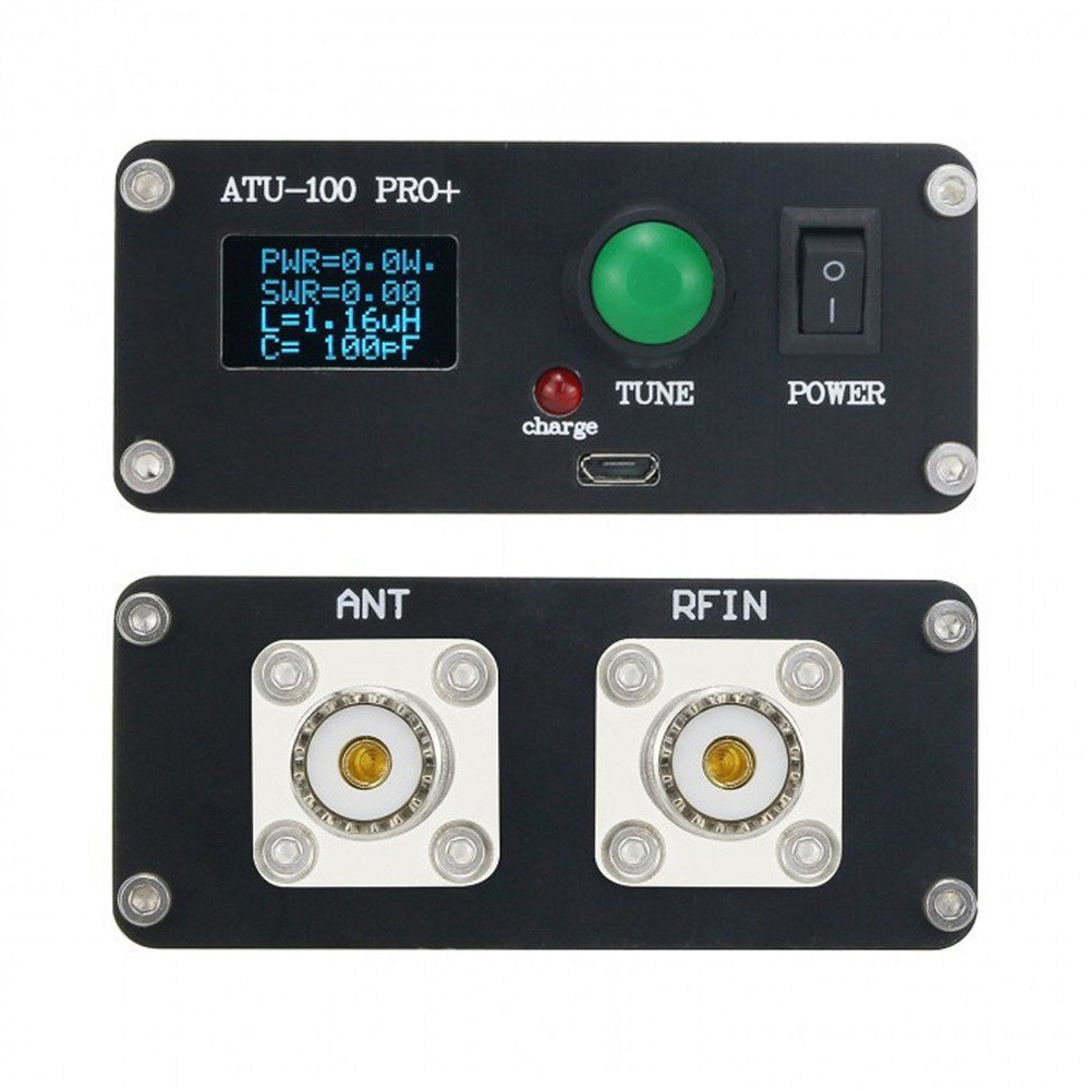Portable ATU-100 Automatic Antenna Tuner 1.8-55MHz 100W Shortwave with OLED Display