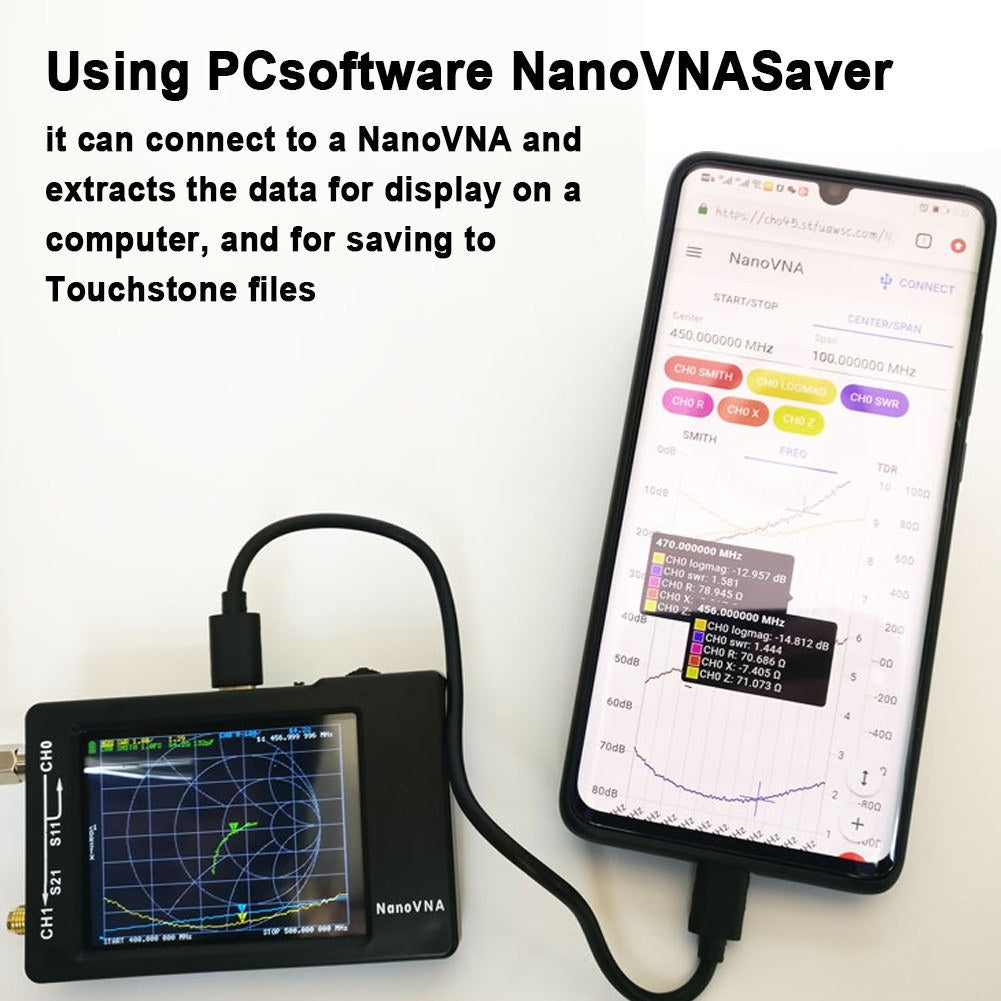 4 Touchscreen 1.5GHz Vector Network & Antenna Analyzer with SD Card Slot