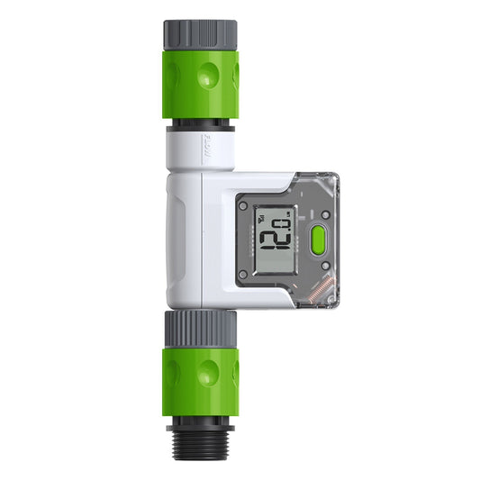 Smart Wi-Fi Water Flow Meter for Garden Hose: Real-Time Tracking, 4 Modes, Easy-Read Display, Usage Alerts