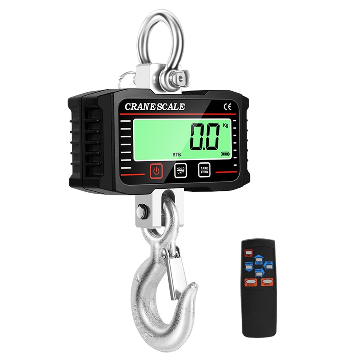 1000kg Portable Electronic Crane Scale with LCD Display, Industrial Grade Heavy Duty Weight Hook & 3-Unit Conversion