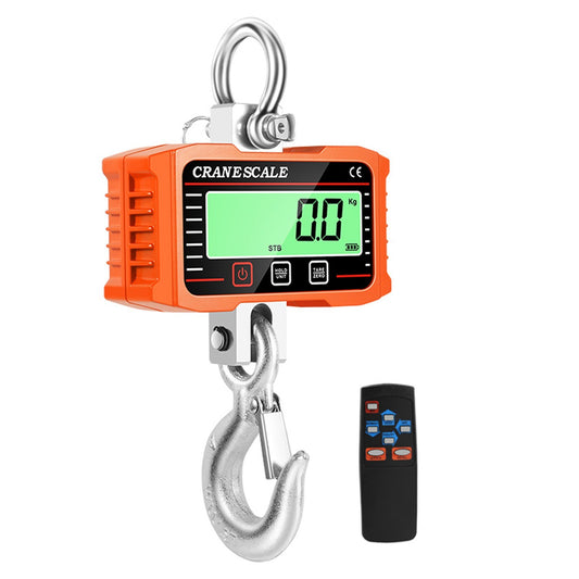 1000kg Portable Electronic Crane Scale with LCD Display, Industrial Grade Heavy Duty Weight Hook & 3-Unit Conversion