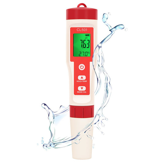5-in-1 Water Quality Tester: Chlorine, pH, ORP, H2 & Temperature Meter for Drinking Water, Aquariums, Aquaculture & Pools