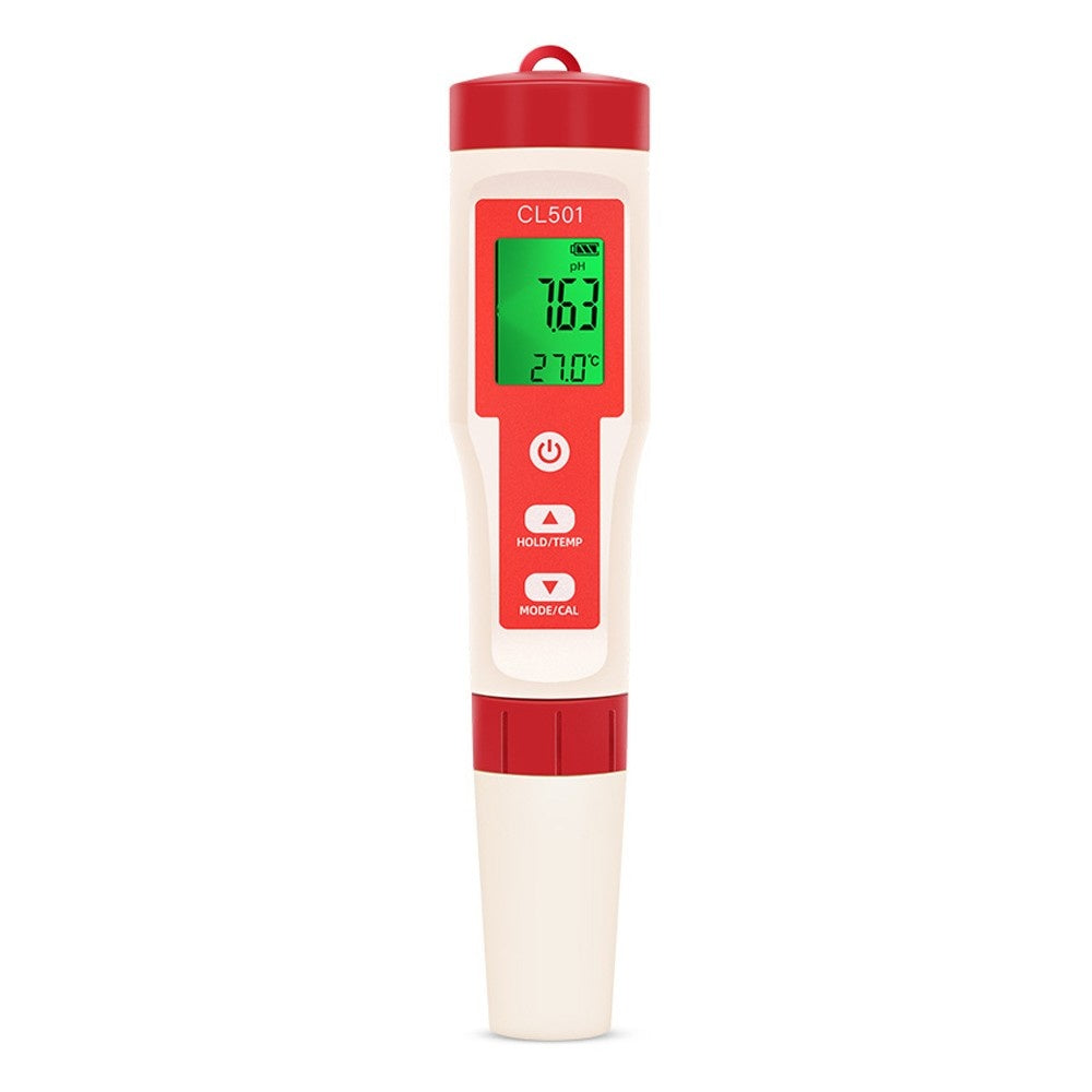 5-in-1 Water Quality Tester: Chlorine, pH, ORP, H2 & Temperature Meter for Drinking Water, Aquariums, Aquaculture & Pools